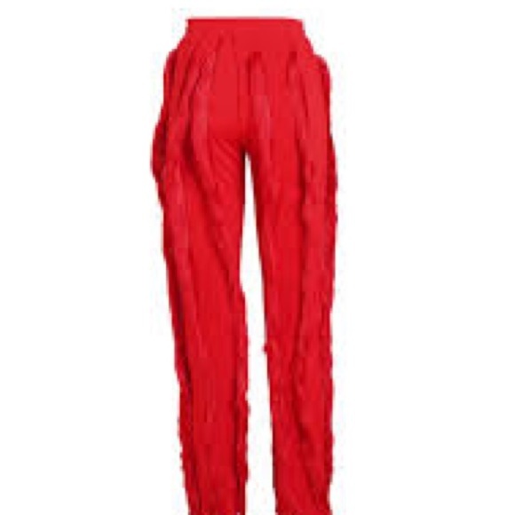 NWT,Latin Dance Pants Tassel Ballroom Dance Red Fringe Rumba Tango Salsa, Size
M - Picture 4 of 10